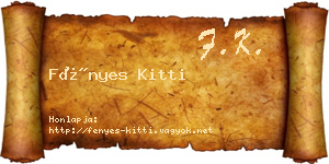 Fényes Kitti névjegykártya