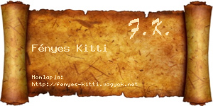 Fényes Kitti névjegykártya